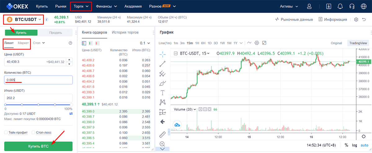 ОКЕкс торговля на бирже