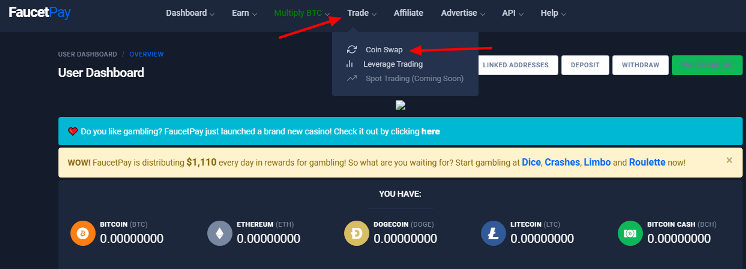 MetaMask пополнение через Faucetpay 2