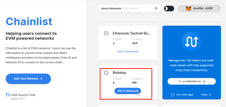Как автоматически добавить новую сеть в кошелек Metamask