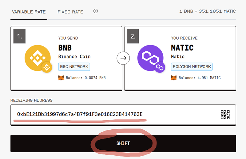 Sideshift.ai мост как обменять