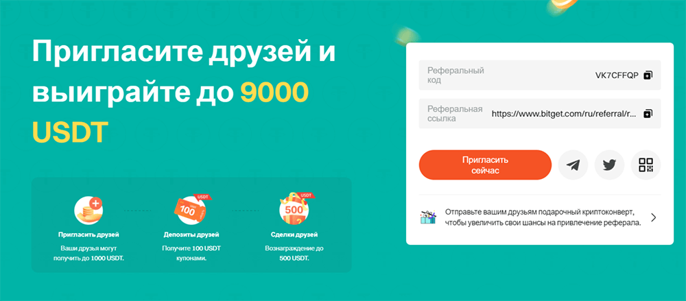 бонусы на бирже Битгет