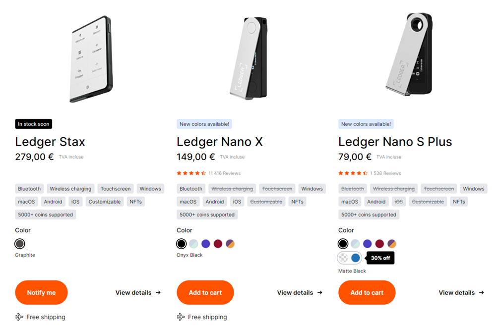 как купить кошелек Ledger